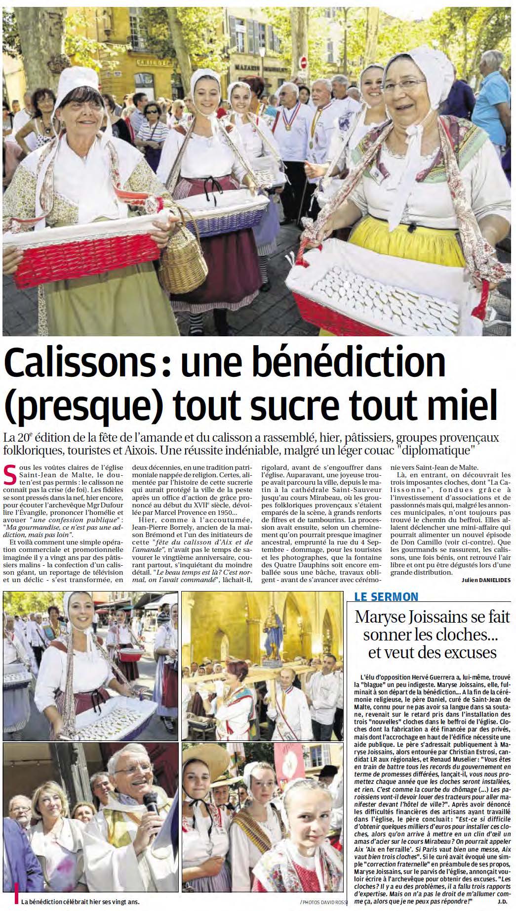 article-la-provence-benediction-des-calissons-07_09_2015