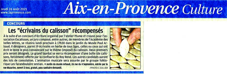 Les « écrivains du calisson » récompensés